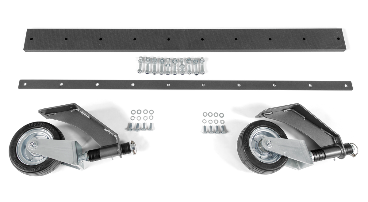 Kit med stödhjul och gummiskrapa